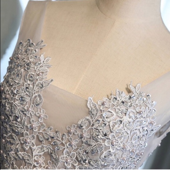 Grey Wedding Prom Formal Dress size S M L - Picture 3 of 6